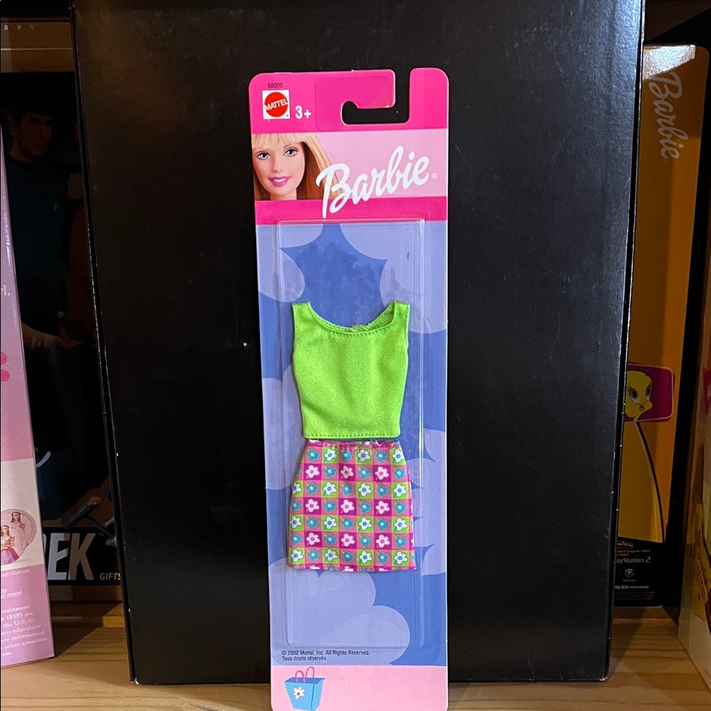 BARBIE Lime Green Top with Floral Skirt 3/$10